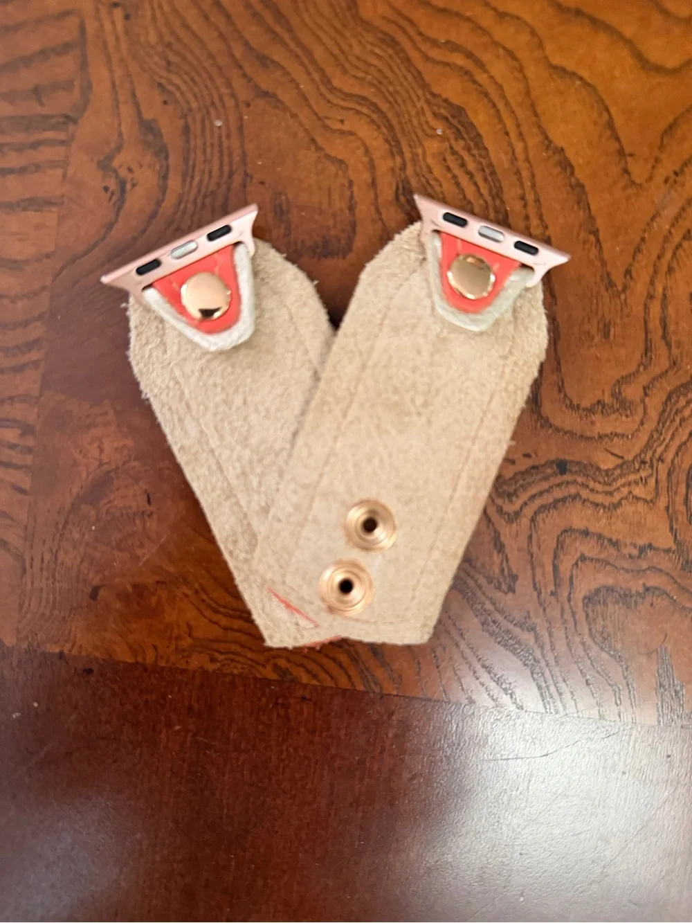 Papaya Pebbled Leather Bow band with Crystal Accents for Apple Watch